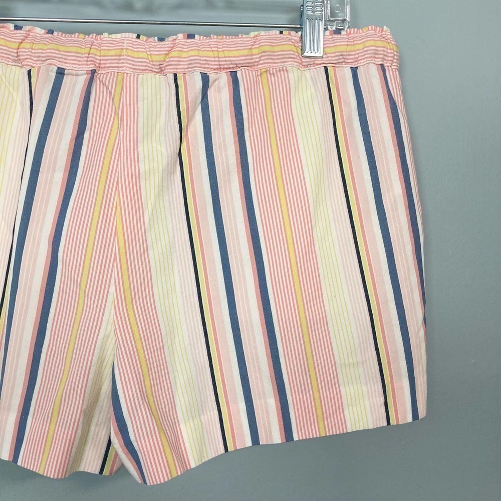 𝅺NWT Loft Striped Elastic Waist Drawstring Tie Waist Shorts with Pockets Size S - Picture 7 of 12
